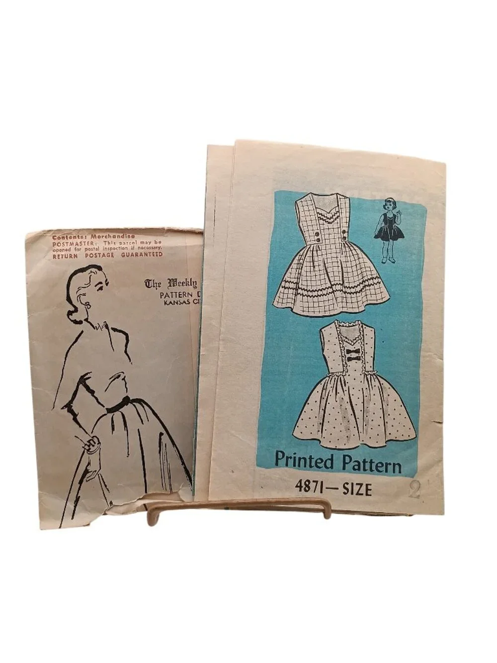 Vintage 1950s Childrens Dress Sewing Pattern Weekly Star 4871 Size 2 Complete